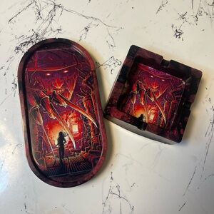 Freddy Krueger Tray and Ashtray Set